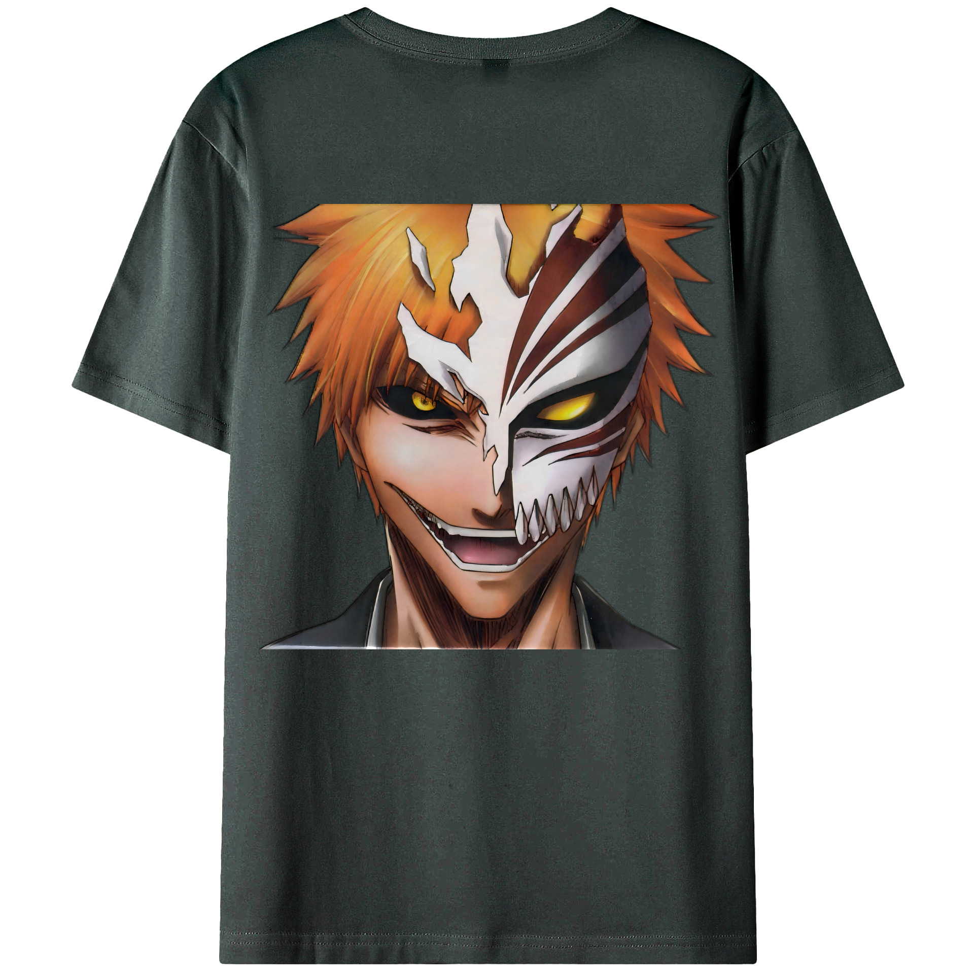 （画像用） ブリーチ 黒崎一護（くろさき いちご）BLEACH Kurosaki Ichigo 綿100％ メンズ半袖Tシャツ（バックプリント） 通気性